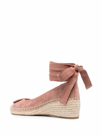 Shop Tory Burch Women's Pink Leather Wedges