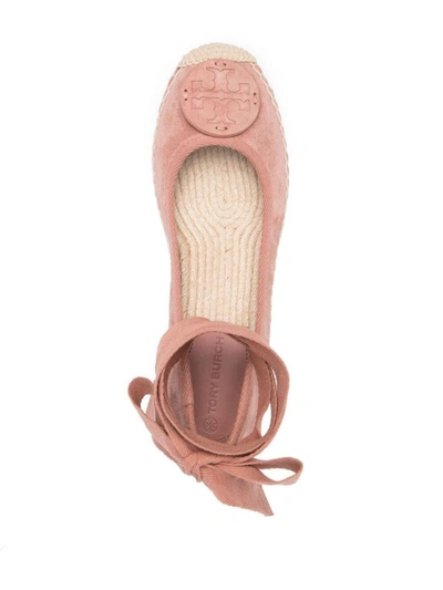 Shop Tory Burch Women's Pink Leather Wedges