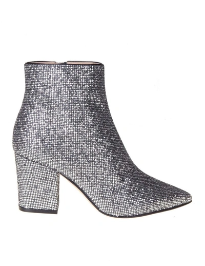 Shop Sergio Rossi Women's Silver Glitter Ankle Boots