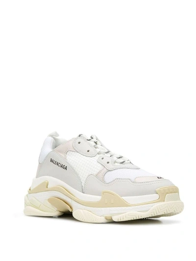 Shop Balenciaga Men's White Leather Sneakers