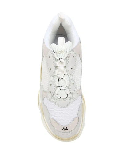 Shop Balenciaga Men's White Leather Sneakers