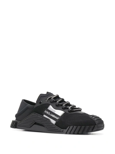 Shop Dolce E Gabbana Men's Black Polyamide Sneakers