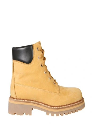 Shop Moschino Men's Beige Other Materials Ankle Boots