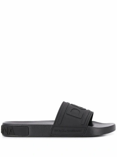 Shop Dolce E Gabbana Men's Black Polyurethane Sandals