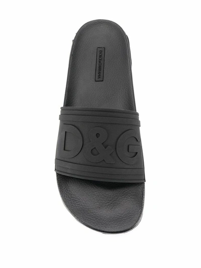 Shop Dolce E Gabbana Men's Black Polyurethane Sandals