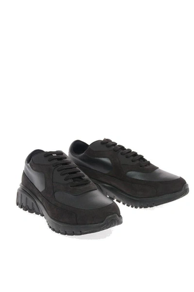 Shop Neil Barrett Men's Black Leather Sneakers