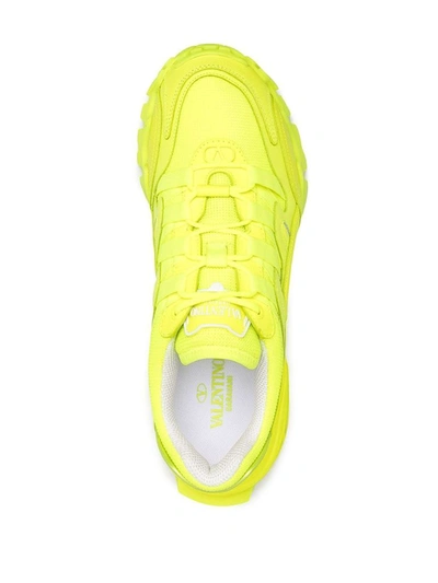 Shop Valentino Men's Yellow Leather Sneakers