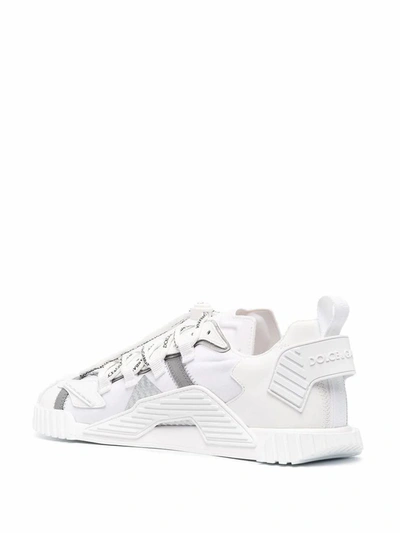 Shop Dolce E Gabbana Men's White Leather Sneakers