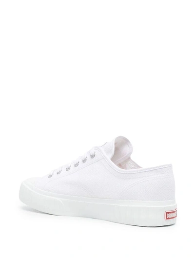 Shop Dsquared2 Men's White Fabric Sneakers