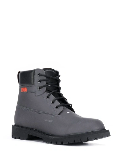 Shop Heron Preston Men's Black Leather Ankle Boots