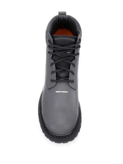 Shop Heron Preston Men's Black Leather Ankle Boots