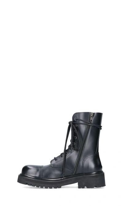 Shop Vetements Men's Black Leather Ankle Boots