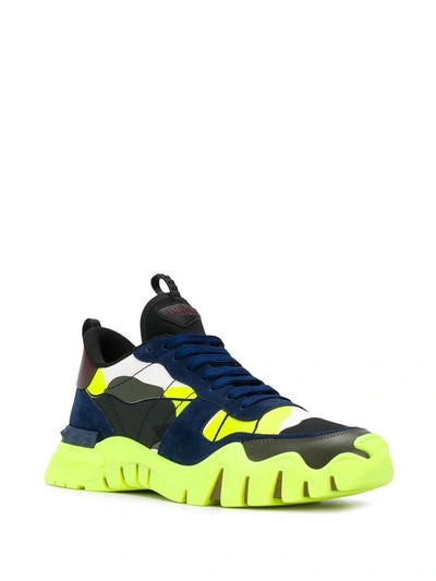 Shop Valentino Men's Yellow Leather Sneakers