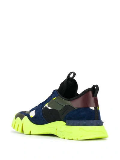 Shop Valentino Men's Yellow Leather Sneakers