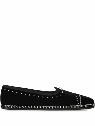 Shop Giuseppe Zanotti Design Men's Black Velvet Loafers