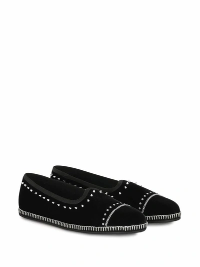 Shop Giuseppe Zanotti Design Men's Black Velvet Loafers