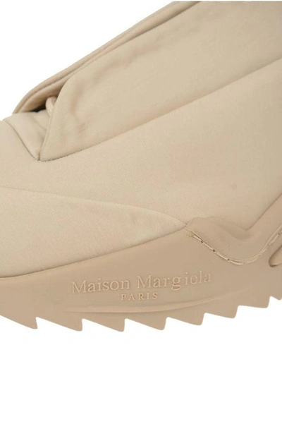 Shop Maison Margiela Men's Beige Polyamide Hi Top Sneakers