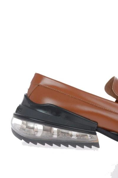 Shop Maison Margiela Men's Brown Leather Loafers