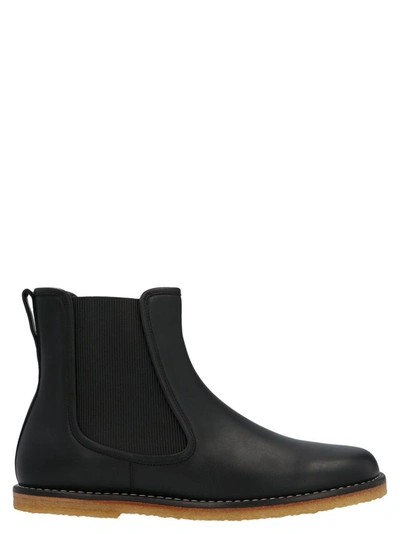 Shop Loewe Men's Black Leather Ankle Boots