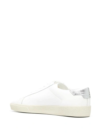 Shop Saint Laurent Men's White Leather Sneakers