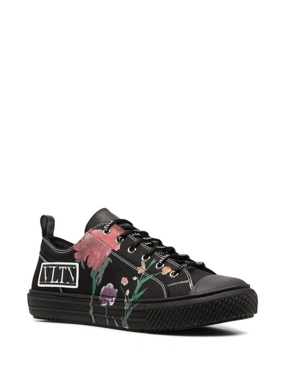 Shop Valentino Men's Black Leather Sneakers