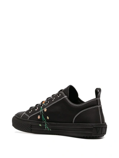 Shop Valentino Men's Black Leather Sneakers