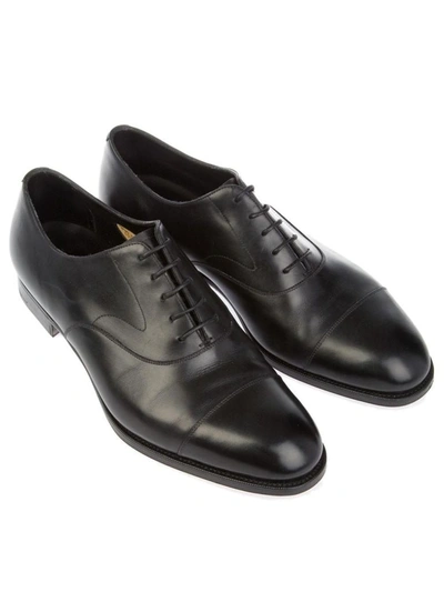 Shop Edward Green Men's Black Leather Lace-up Shoes