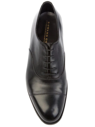 Shop Edward Green Men's Black Leather Lace-up Shoes