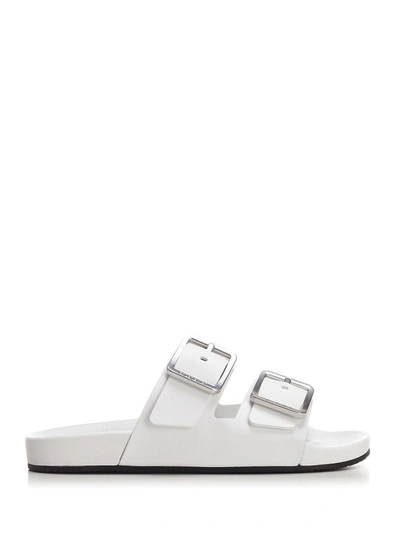 Shop Balenciaga Men's White Leather Sandals