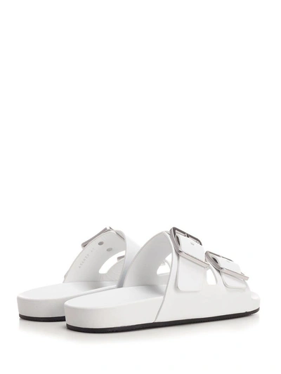 Shop Balenciaga Men's White Leather Sandals