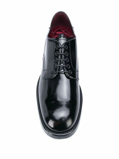 Shop Dolce E Gabbana Men's Black Leather Lace-up Shoes