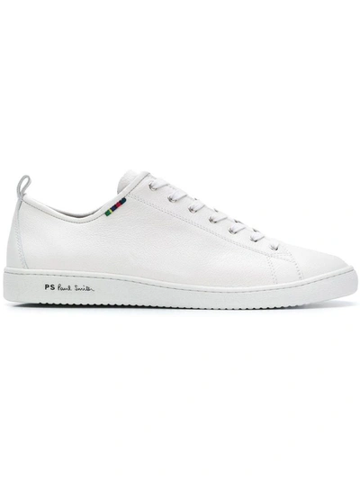 Shop Paul Smith Men's White Leather Sneakers