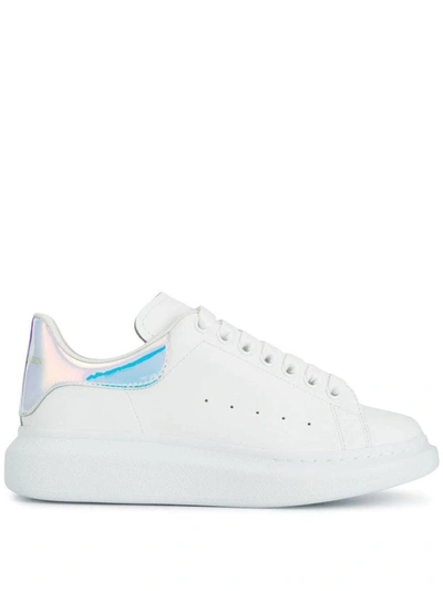 Shop Alexander Mcqueen Men's White Leather Sneakers