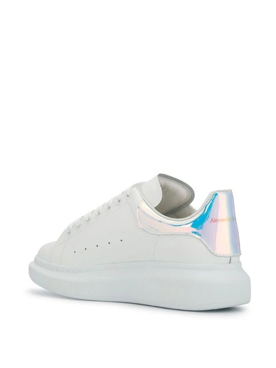 Shop Alexander Mcqueen Men's White Leather Sneakers