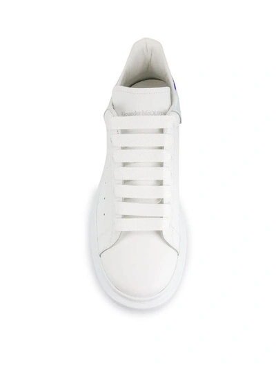 Shop Alexander Mcqueen Men's White Leather Sneakers