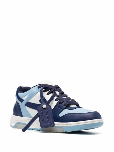 Shop Off-white Men's Light Blue Leather Sneakers