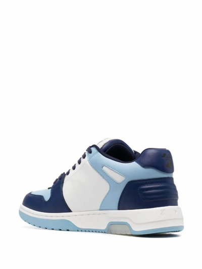 Shop Off-white Men's Light Blue Leather Sneakers