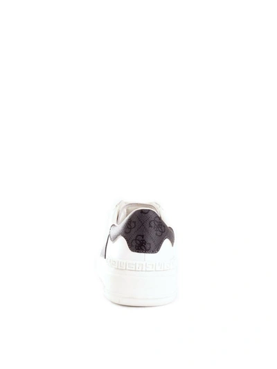 Shop Guess Men's White Leather Sneakers