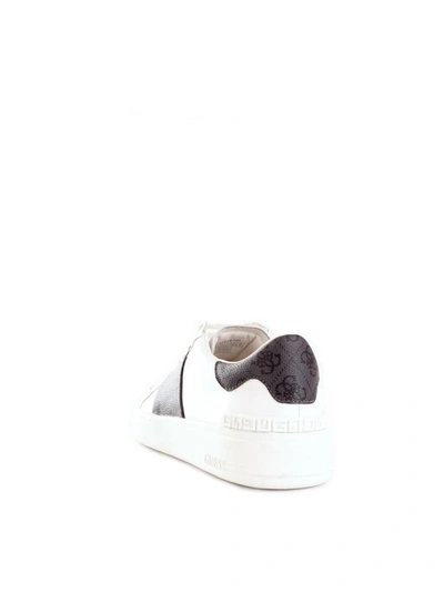 Shop Guess Men's White Leather Sneakers