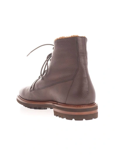 Shop Brunello Cucinelli Men's Brown Leather Ankle Boots