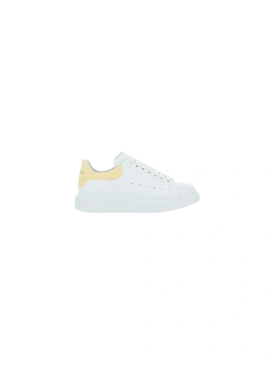 Shop Alexander Mcqueen Men's White Leather Sneakers