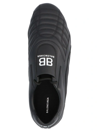 Shop Balenciaga Men's Black Leather Sneakers