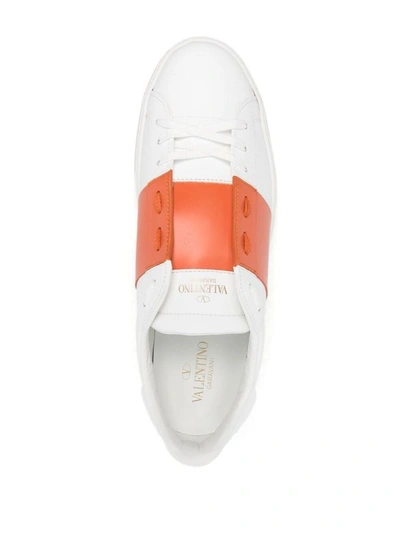 Shop Valentino Men's White Leather Sneakers