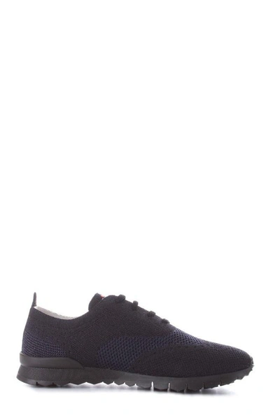 Shop Kiton Men's Blue Synthetic Fibers Sneakers