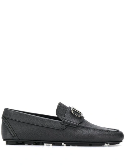 Shop Valentino Garavani Men's Black Leather Loafers