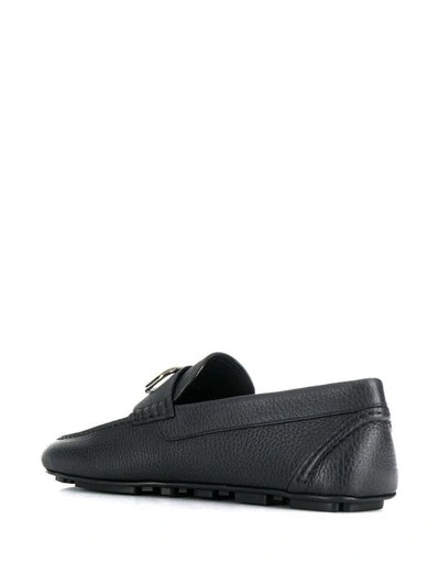 Shop Valentino Garavani Men's Black Leather Loafers