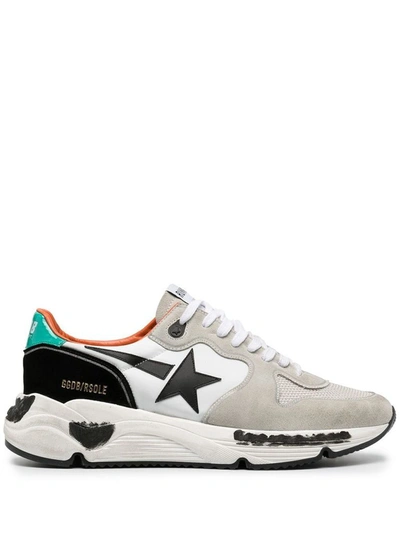 Shop Golden Goose Men's White Cotton Sneakers