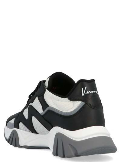 Shop Versace Men's White Polyester Sneakers