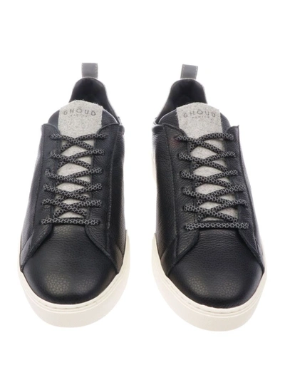 Shop Ghoud Men's Black Leather Sneakers