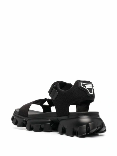 Shop Prada Men's Black Rubber Sandals